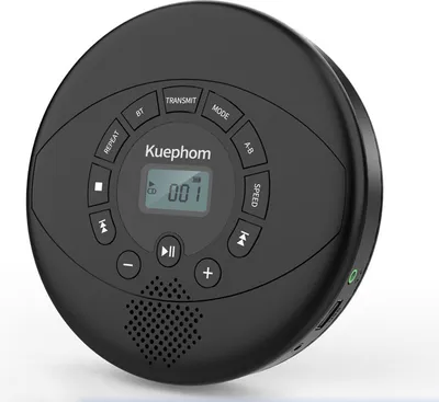 Image de ZELURXX MP3, lecteur CD Bluetooth, avec interface audio, portable, recharge USB, idéal pour une utilisation à la maison ou en déplacement, 13,8 x 13,8 x 2,5 cm