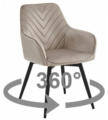 Image de Chaise pivotante Nana360 en velours beige foncé