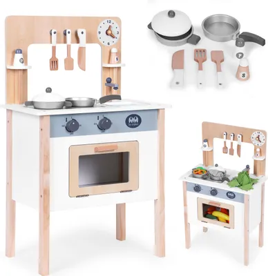 Produktbild von Kinderküche aus Holz Ecotoys mit Zubehör weiß