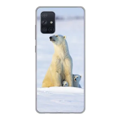 Produktbild von MuchoWow® Handyhülle Schutzhülle Hülle für Samsung Galaxy A51 5G Eisbär - Schnee - Jungtiere Silikon Softcase Handy Hülle - Abbildung