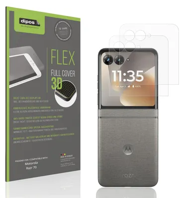 Produktbild von 2x Full Cover Schutzfolie matt für Motorola Razr 70 Aussenseite Panzerfolie Anti-Shock