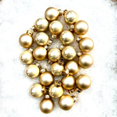 Produktbild von 24 x Kleine Baumkugeln aus Glas Ø 2,5 cm - Christbaumkugeln Baumschmuck Christbaumschmuck Weihnachtsbaumschmuck Weihnachtsbaumkugeln - Gold