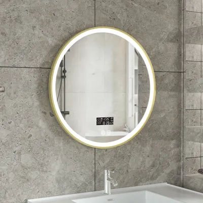 Image de Miroir rond - or - diamètre 80cm, 30W, WLAN, anti-buée