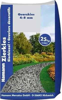Produktbild von Gewaschener und exakt klassierter Quarzkies Rundkies 4-8 mm, hell gemischt, 25 kg