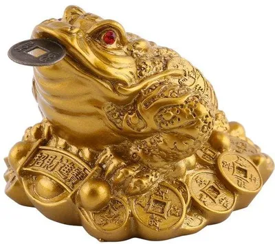 Obrázok produktu pre Soška žaby prinášajúcej šťastie podľa Feng Shui z mosadze, 65×60×50 mm