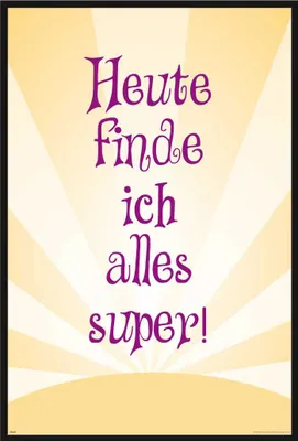 Immagine prodotto di Poster motivazionale - Oggi mi va tutto alla grande + cornice a incastro, Shinsuke® Maxi in plastica nera, lastra in acrilico