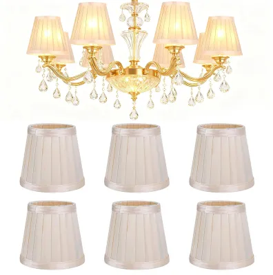 6er-Set Lampenschirme für E14, Stoff, 12x11x8,5 cm