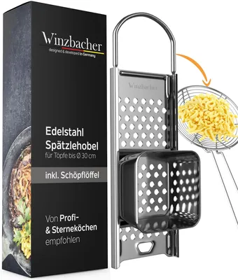 Image de Râpe en acier inoxydable pour les spätzle, avec une louche, pour la cuisine