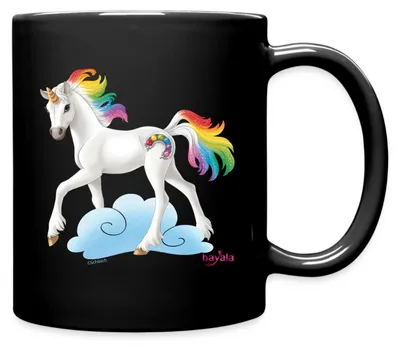 Produktbild von Spreadshirt Schleich Bayala Regenbogeneinhorn Tasse Einfarbig, One size, Schwarz