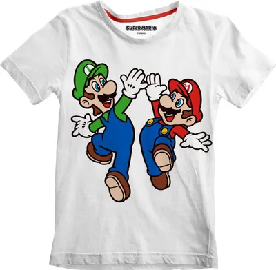Produktbild von Kurzarm-T-Shirt für Kinder Super Mario Mario and Luigi Weiß - 3-4 Jahre