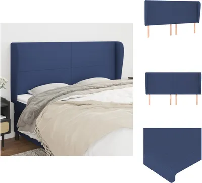 Produktbild von vidaXL Kopfteil mit Ohren Blau 163x23x118/128 cm Stoff -  Kopf- & Fußenden