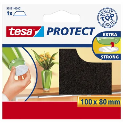 Imagen del producto de tesa Protect, deslizador de fieltro, color marrón, dimensiones: 100 x 80 mm