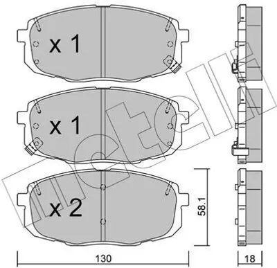 Produktbild von METELLI Bremsbeläge Satz Vorne Bremsklötze für HYUNDAI Kona (OS) 22-0513-1