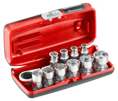 Image de FACOM Coffret douilles 1/4'' hexagonales 6 pans métriques - 11 pièces