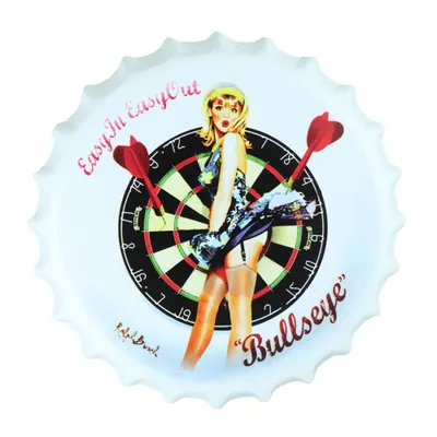 Produktbild von Bierdeckel Bullseye - Bullseye Deko - Mancave Deko - Metall Deko - Retro Wanddeko - Bierdeckel sammeln