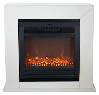 Imagen del producto de Chimenea eléctrica blanca - 1400 vatios de potencia de calefacción - 98 cm de ancho - Fabricada en MDF