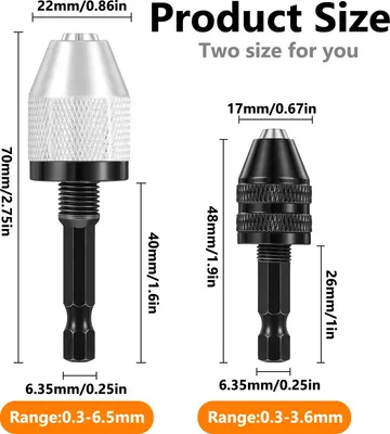 Obrázek produktu pro Samolepka - 2 adaptéry pro sklíčidlo vrtačky - dvě verze
