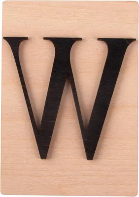 Productafbeelding van Houten Letter W - Decoratie Letter - Woonkamer Decoratie - 3D Effect - 14.5 x 10.5 cm - Zwart