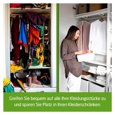 Produktbild von Ausziehbare Kleiderstange aus Stahl | Maße: 350 mm | Silber | Ideal für Schränke oder Umkleidekabinen