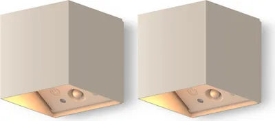 Produktbild von Calex Falerna Wandleuchte, für Außen & Innen, warmweißes Up & Down Licht, Akku aufladbar, kabellos, dimmbar, wasserdicht, Sand