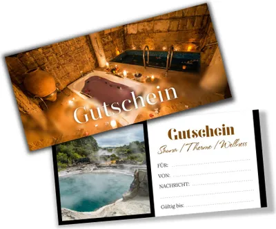Produktbild von itenga Geschenkgutschein Fotodesign - Motiv WELLNESS Postkarte zum Ausfüllen  21,0 x 9,8 cm