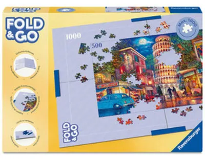 Produktbild von Ravensburger - Zubehör für Kinder- und Erwachsenenpuzzles 17971 - Faltbare Puzzleschale aus Pappe - Befestigungsklammern - Für Puzzles bis 1000 Teile - Zusammenbauen, Zusammenbauen, Aufbewahren