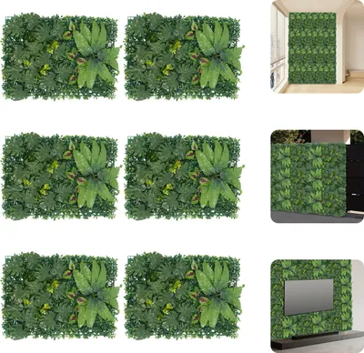 Obrázek produktu pro 6PCS Zelené stěny, Umělá zelená stěna, Umělé zelené pozadí Nástěnná dekorace, Zelená