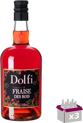 Produktbild von Lot de 3 Vedrenne - Liqueur fraise des bois 18° - 70cL