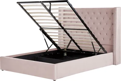 Obrázek produktu pro BELIANI Postel s úložným prostorem růžová 160 x 200 cm sametové čalounění vysoké čelo ložnice