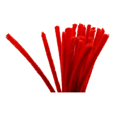 Produktbild von Chenille-Garn, rot, 30 cm, 25 Stück