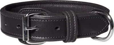 Produktbild von Knuffelwuff 13967-009, Hund, Standardkragen, Schwarz, Leder, Einfarbig, 30 cm
