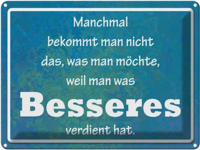 Produktbild von vianmo Blechschild 30x40 cm manchmal bekommt man nicht Spruch Zitat