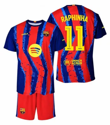 Image de Ensemble maillot et short FC Barcelone Raphinha Junior 2025/26 BC19ER 128