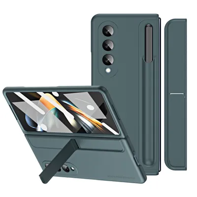 Obrázek produktu pro Pouzdro pro Samsung Galaxy Z Fold 4 5G se středem na pero, tenké tvrdé PC pouzdro s stojánku a ochranou displeje zelené