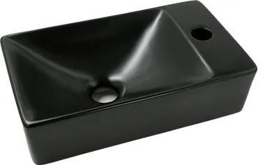 Produktbild von Aloni Handwaschbecken Keramik Schwarz Matt Hahnloch Rechts