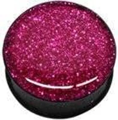 Produktbild von Ohr Flesh Black Acryl Tunnel Piercing Kristal Epoxy Glitter Pink Glitter Screw On 10mm