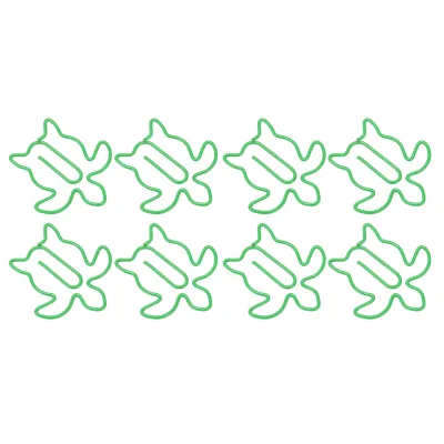 Imagen del producto de 100 clips de papel con forma de animales, diseño delicado y brillante, con revestimiento electrochapado antideslizante, ideales para uso en casa, oficina o escuela (tortuga marina)