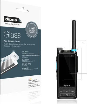 Produktbild von 2x Schutzfolie für Hytera PTC680 - Anti-Shock 9H Folie dipos Glass Kunststoffglas
