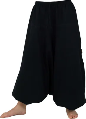 Produktbild von Haremshose Pluderhose Pumphose Aladinhose aus Baumwolle - Schwarz, Damen, Hosen