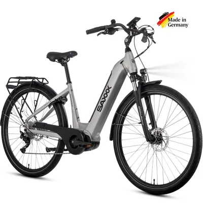 Produktbild von SAXXX QSW E-Trekkingrad 28 Zoll mit Tiefeinstieg, 540Wh Akku, 80 Nm Mittelmotor, Shimano Deore 10-Gang, Federgabel, Gepäckträger, bis 130 kg