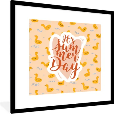 Produktbild von MuchoWow® Gerahmtes Poster Poolband - Rosa - Gelb 40x40 cm - Poster mit Schwarzem Bilderrahmen Wandposter Rahmen Foto Bilder - Poster - Plakat im Rahmen