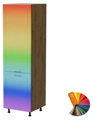 Produktbild von Kühlschrankumbauschrank BARI 60x207cm lackiert Farbe wählbar BA-D14/DL/60/207,RAL Wunschfarbe matt (K5),Eiche Artisan