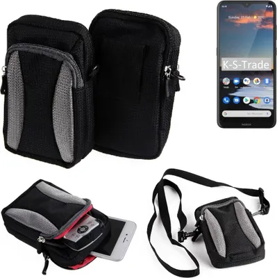 Produktbild von K-S-Trade Holster Schutz Hülle kompatibel mit Nokia 5.3 Handy Hülle Gürteltasche Umhängetasche mit Zusatzfach schwarz