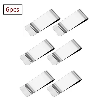 Produktbild von Geldklammer 6 Stück Edelstahl Geldscheinklammer Silber Geldclip Money Clip zum Herren Damen Büroangestellter für Geldscheine Visitenkarte Kreditkarte Geschenk