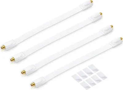 Produktbild von 4x conecto Premium Fensterdurchführung für SAT Kabel koaxial inkl. Klebepads (F-Kupplung auf F-Kupplung, vergoldet) weiß, 30 cm