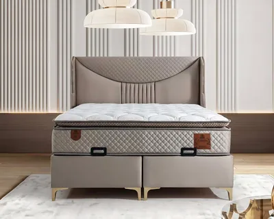 Image de Le lit avec matelas de style moderne embellira n'importe quelle chambre à coucher.