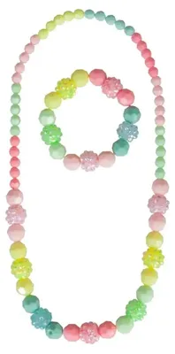 Produktbild von Kinder-Schmuckset Kette und Armband mit bunten Perlen, ab 3 Jahren