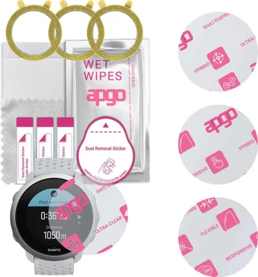 Produktbild von apgo 3 Stück Schutzglas, klar, kompatibel mit Suunto 3 Smartwatch, Hybrid 8H, Ersatz für Hartglas, Displayschutzglas, Bildschirmschutz, Displayschutz, kratzfest