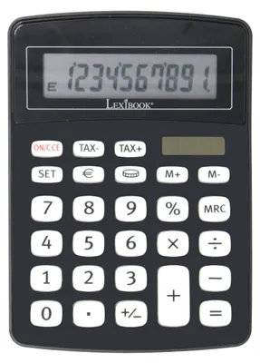 Produktbild von Lexibook, 10-stelliger Bürorechner mit Euro-Umrechnung, Schwarz, EL226