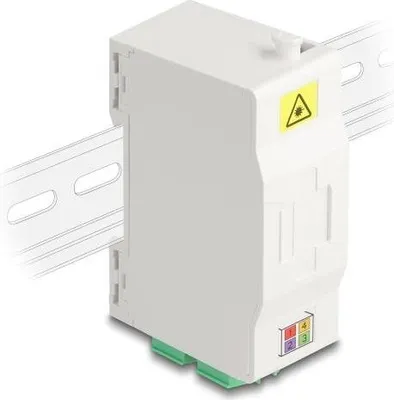 Produktbild von Delock LWL Anschlussdose für Hutschiene mit Spleißhalter und 4 x LC Duplex Kupplung